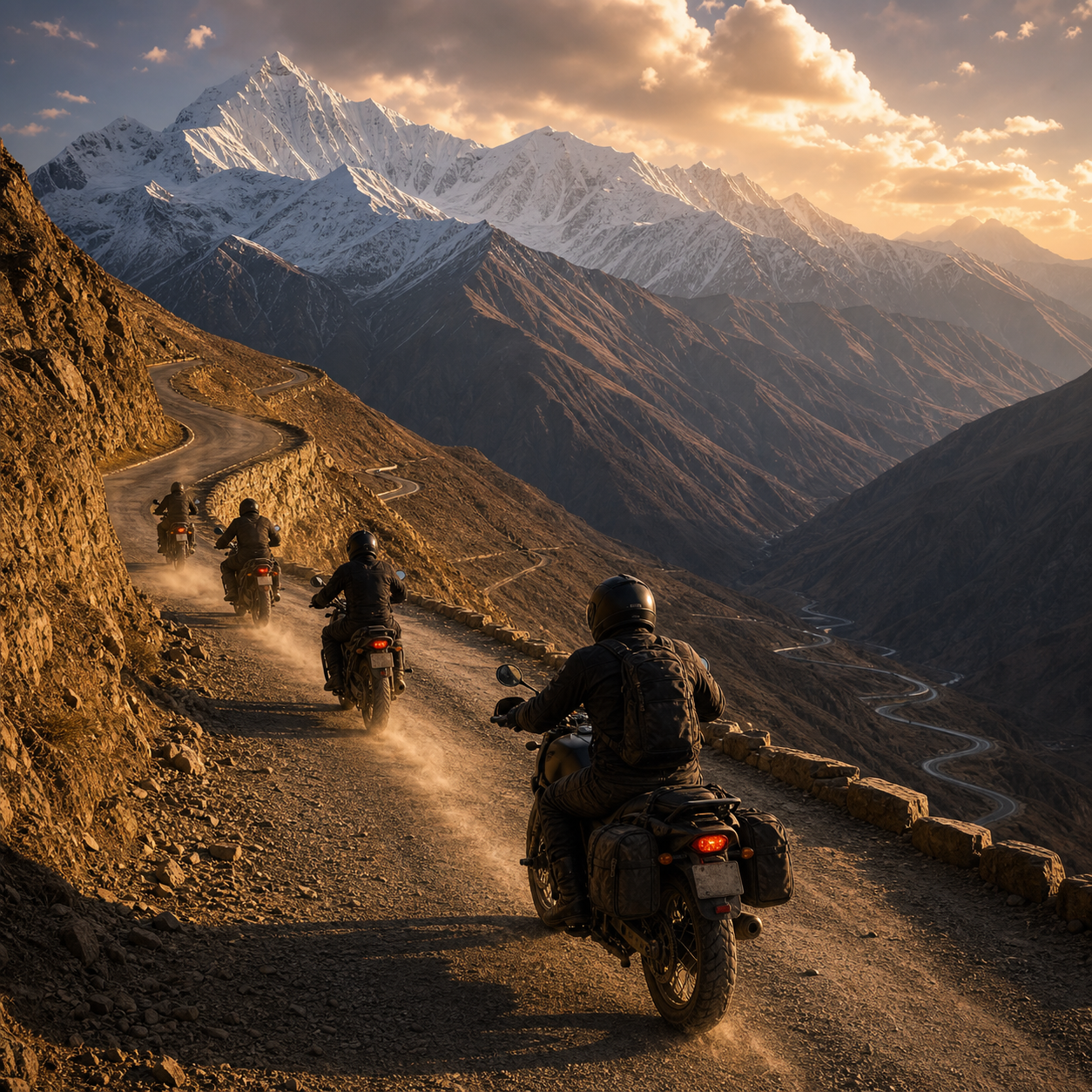Riders on a Himalayan pass